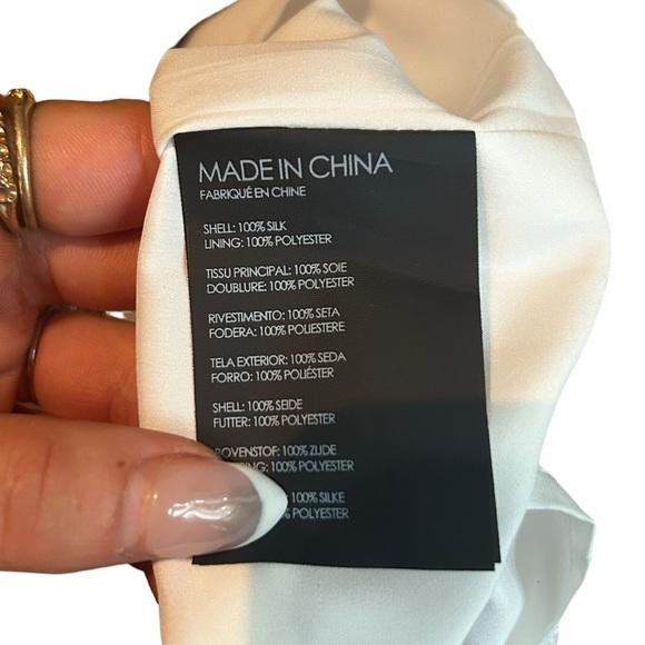 Club Monaco squelah palm leaves Floral Black White Silk Short Sleeve Dress Sz 0 - Picture 8 of 8